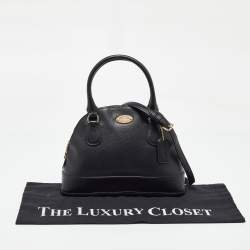 Pre Owned Coach Black Leather Cora Dome Satchel
