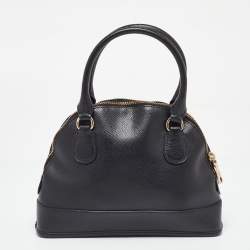 Pre Owned Coach Black Leather Cora Dome Satchel