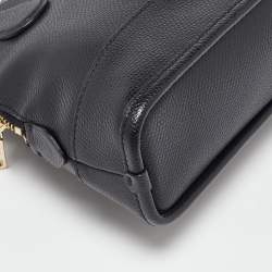 Pre Owned Coach Black Leather Cora Dome Satchel