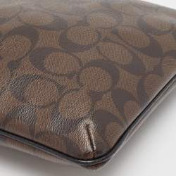 Coach Beige/Brown Signature Coated Canvas and Leather Crossbody Bag