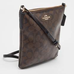 Coach Beige/Brown Signature Coated Canvas and Leather Crossbody Bag