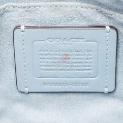 Coach Light Blue Signature Jacquard Canvas Lonnie Baguette Bag