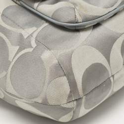 Coach Grey Signature Fabric and Leather Kristin Hobo