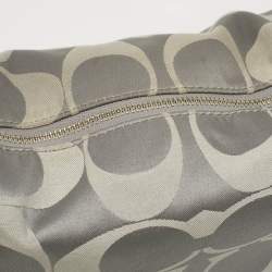 Coach Grey Signature Fabric and Leather Kristin Hobo