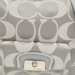 Coach Grey Signature Fabric and Leather Kristin Hobo