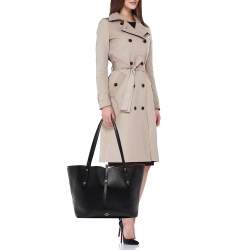 Pre Owned حقيبة يد كوتش جلد حبيبي أسود