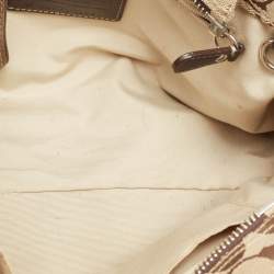 Coach Beige/Brown Signature Canvas and Leather Satchel