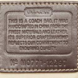 Coach Beige/Brown Signature Canvas and Leather Satchel