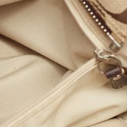 Coach Beige/Brown Signature Canvas and Leather Satchel