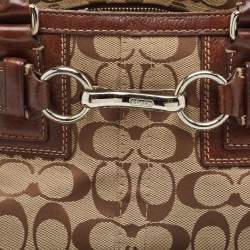 Coach Beige/Brown Signature Canvas and Leather Satchel