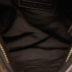 Coach Dark Brown Signature Canvas and Suede Crossbody Bag