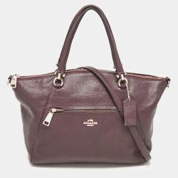 Coach Purple Pebbled Leather Prairie Satchel