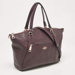 Coach Purple Pebbled Leather Prairie Satchel