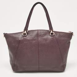 Coach Purple Pebbled Leather Prairie Satchel