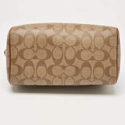 Coach Beige/Brown Signature Coated Canvas and Leather Mini Bennett Satchel
