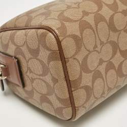 Coach Beige/Brown Signature Coated Canvas and Leather Mini Bennett Satchel