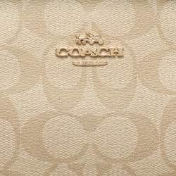 Coach Beige/Off White Signature Coated Canvas and Leather Christie Carryall Satchel