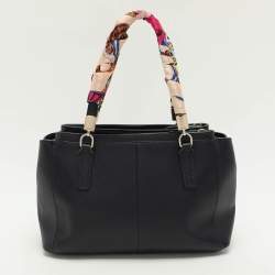 Coach Navy Blue Leather Mini Chirstie Top Zip Tote