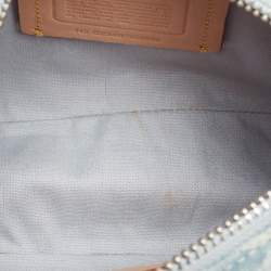 Coach Light Blue Signature Denim and Leather Swinger 20 Clutch Bag