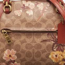 Coach Beige/Brown Signature Coated Canvas and Leather Floral Prairie Satchel