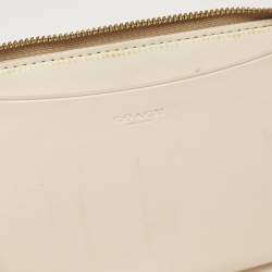 Coach Beige Siganture Coated Canvas and Leather Zip Around Wristlet Wallet