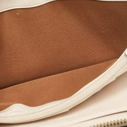 Coach Beige Siganture Coated Canvas and Leather Zip Around Wristlet Wallet