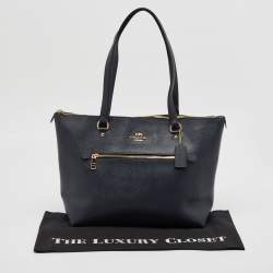 Coach Navy Blue Leather Gallery Tote