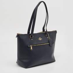 Coach Navy Blue Leather Gallery Tote