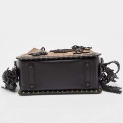 Coach Black/Brown Signature Coated Canvas and Leather Dreamer Embellished Satchel