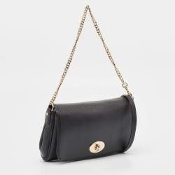 Coach Black Leather Crosstown Turnlock Crossbody Bag