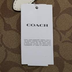 Coach Beige/White Signature Coated Canvas and Leather Mini City Tote