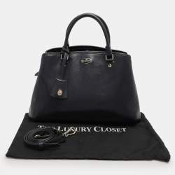 Pre Owned Coach Navy Blue Leather Margot Satchel