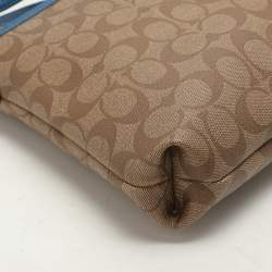 Coach Beige/Blue Signature Coated Canvas File Crossbody Bag