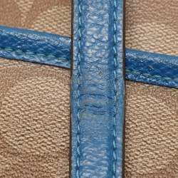 Coach Beige/Blue Signature Coated Canvas File Crossbody Bag