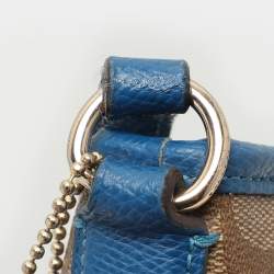 Coach Beige/Blue Signature Coated Canvas File Crossbody Bag