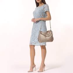 Pre Owned Coach Beige Leather Lexy Tote