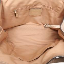 Pre Owned Coach Beige Leather Lexy Tote