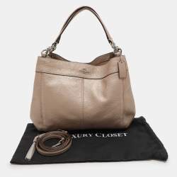 Pre Owned Coach Beige Leather Lexy Tote