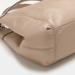 Pre Owned Coach Beige Leather Lexy Tote