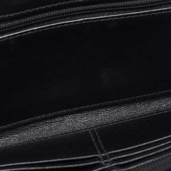 Coach Black Signature Canvas and Patent Leather Wristlet Wallet