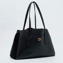 Pre Owned Coach Black Leather and Suede Lora Carryall Satchel