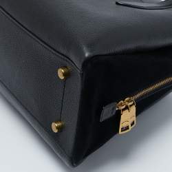 Pre Owned Coach Black Leather and Suede Lora Carryall Satchel