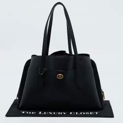 Pre Owned Coach Black Leather and Suede Lora Carryall Satchel
