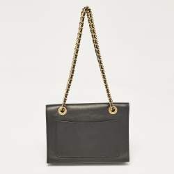 Coach Black Leather Parker Chain Flap Shoulder Bag