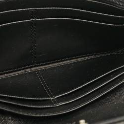 Coach Black Signature Coated Canvas Peyton Continental Wallet