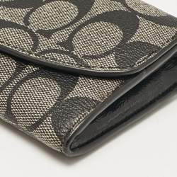 Coach Black Signature Coated Canvas Peyton Continental Wallet