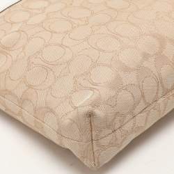 Coach Beige/White Signature Canvas and Leather Swingpack File Crossbody Bag