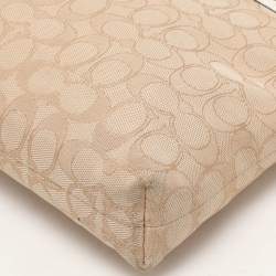 Coach Beige/White Signature Canvas and Leather Swingpack File Crossbody Bag