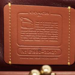 Pre Owned حقيبة كروس كوتش دينكي جلد بالشعار بيج 