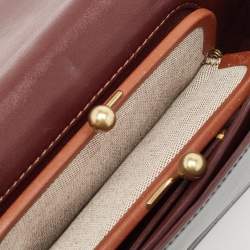 Pre Owned حقيبة كروس كوتش دينكي جلد بالشعار بيج 